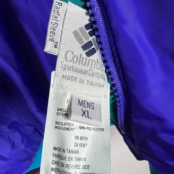 Vintage 1990s Columbia Mens’s Sportswear Reversible Puffer Jacket Retro XL - Picture 13 of 14
